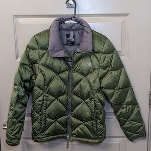 The North Face Puffer Jacket - Olive Green - M